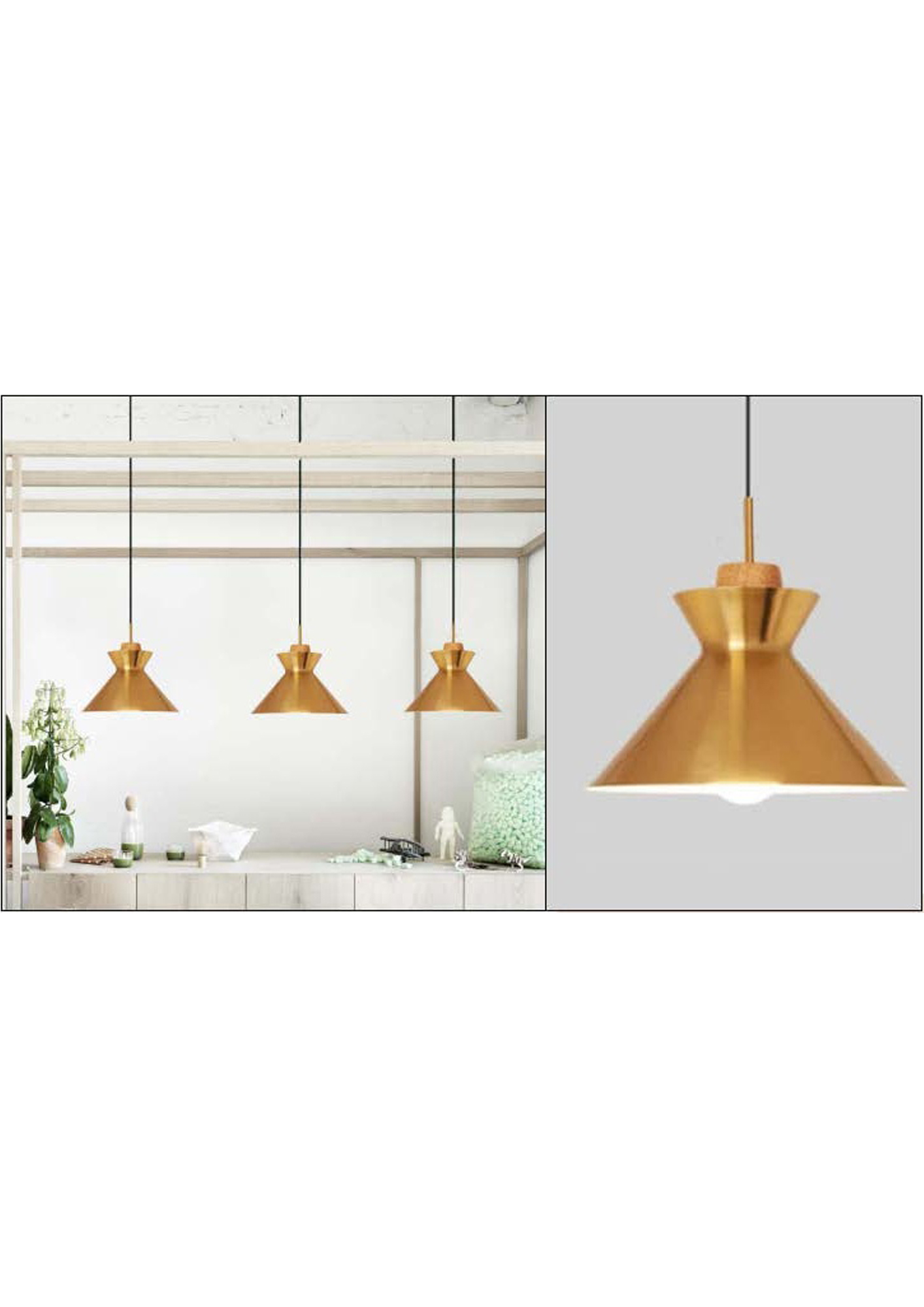 Beyond Lights - Brass Pendant Lamp- GL